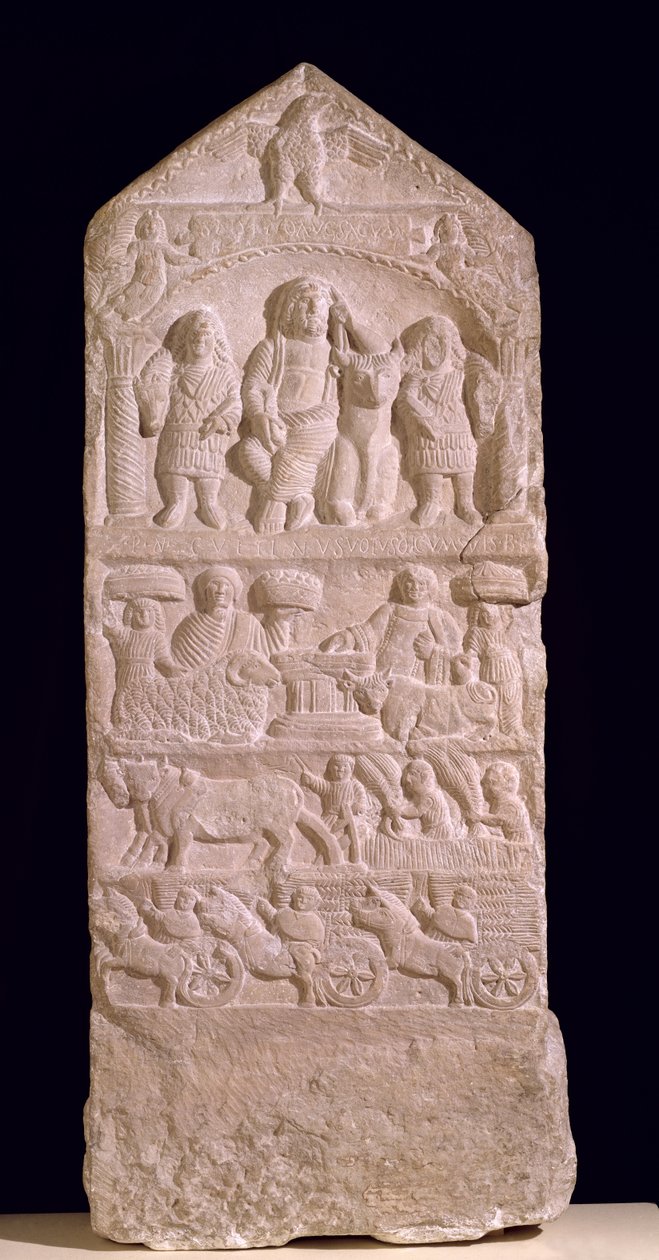 Szaturnusznak szentelt votív sztélé, a bogliói sztélé, 3-4. század (mészkő) alkotó: Roman