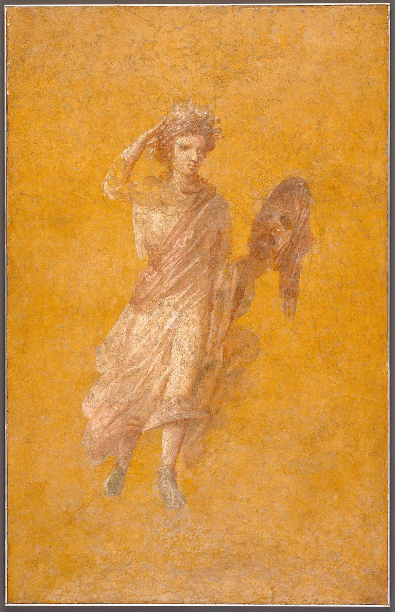 Múzsa faltöredéke, Kr.u. 1-75 (gipsz és pigment) alkotó: Roman