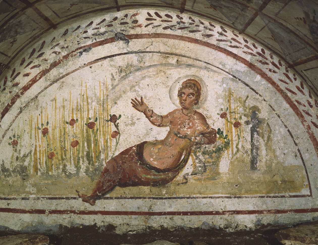 Falfestmény a római Via Latina katakombájából alkotó: Roman