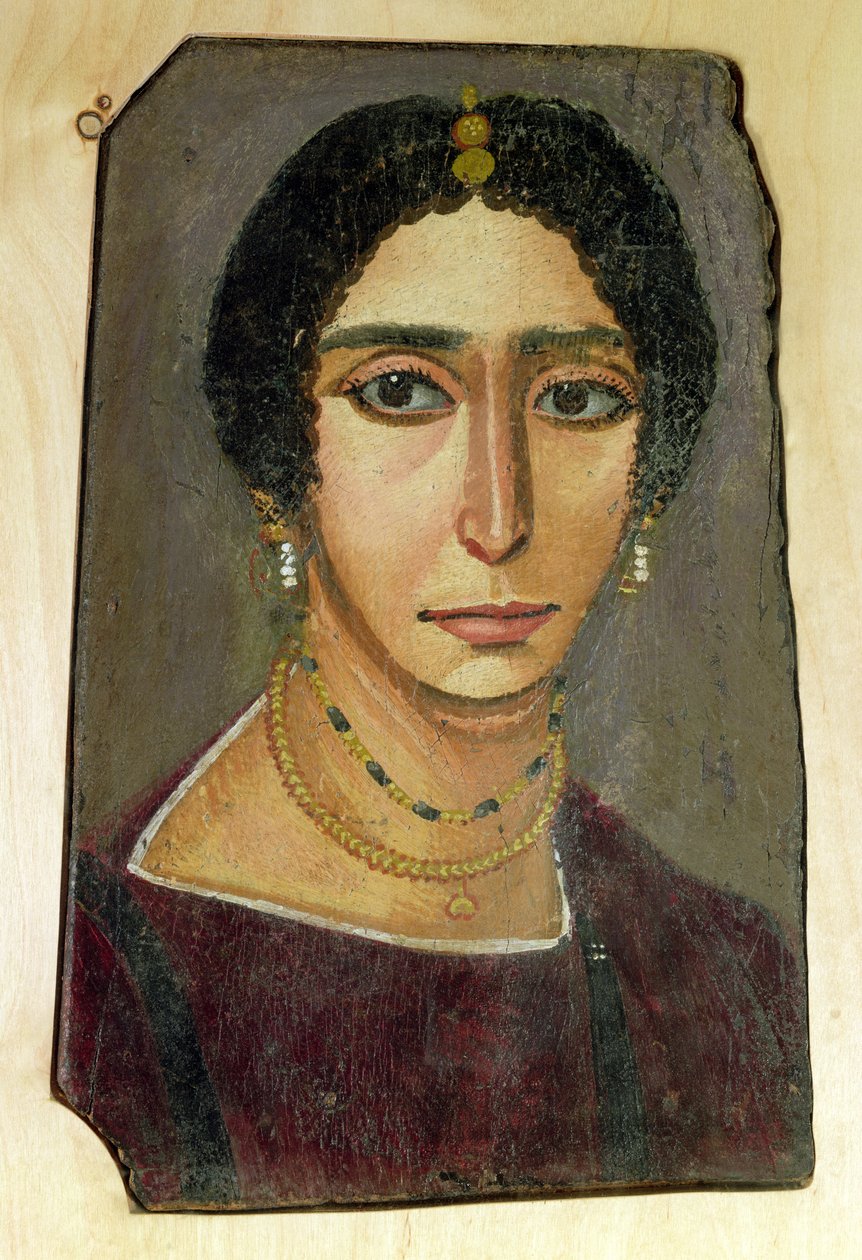 Női portré, Fayumból, 1-4. század (enkausztikus viasz fára) alkotó: Roman Period Egyptian