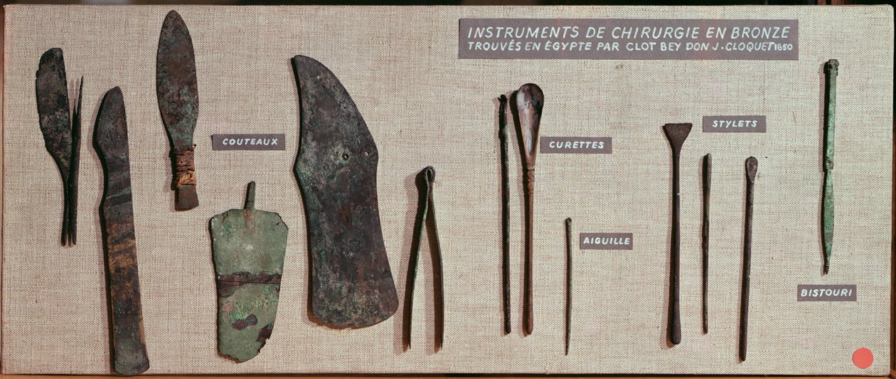 Antoine Barthelemy Clot Bey (1793-1868) Egyiptomban talált sebészeti műszerek (bronz) alkotó: Roman Period Egyptian