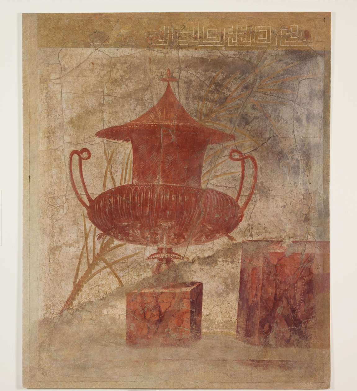 Falfestmény töredéke egy boscoreale-i villa perisztíliájából, Kr. e. 50–40. alkotó: Roman Republican Period