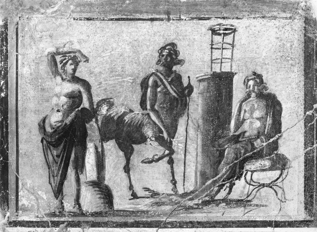 Apollón, Chiron és Aesculapius, Pompeiiből alkotó: Roman Roman