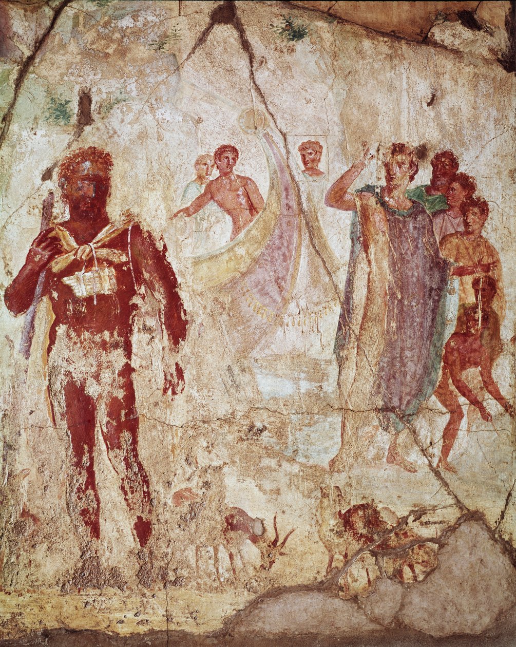 Polyphemus és Aeneas, Pompeii, Kr.e. 1. század - Kr. u. 1. század alkotó: Roman Roman