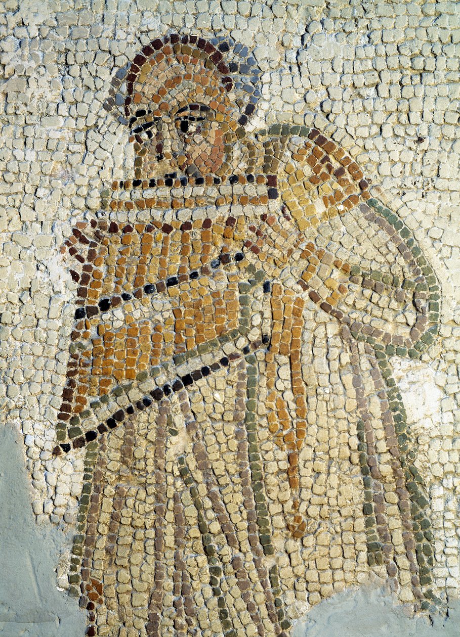 Egy serpenyős fuvolajátékos (Mosaic alkotó: Roman
