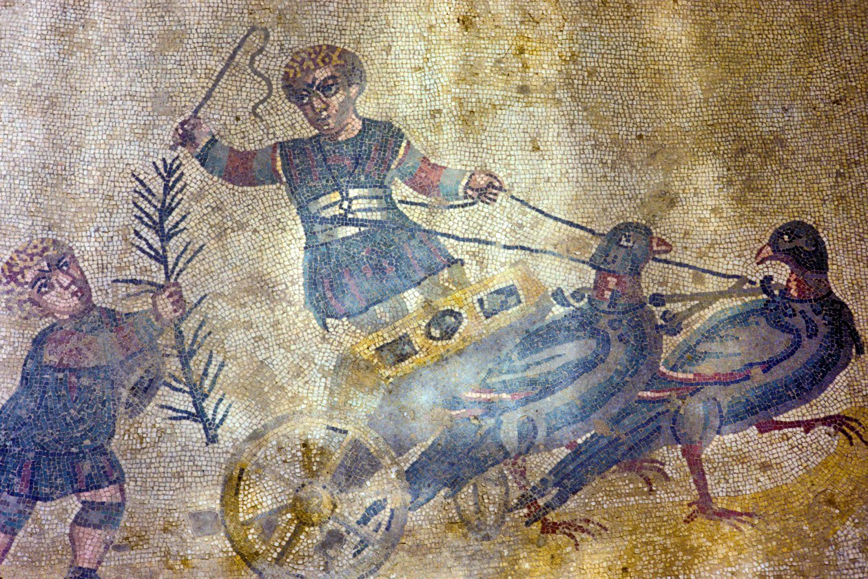 Madárszekér (mozaik) alkotó: Roman