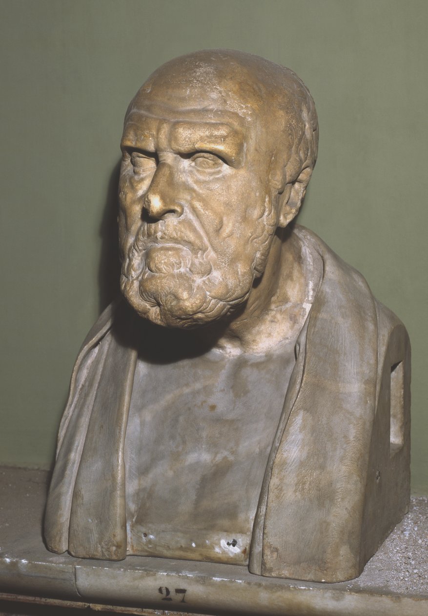 Soli Chrysippus mellszobra, a hellenisztikus eredeti római másolata (márvány) alkotó: Roman