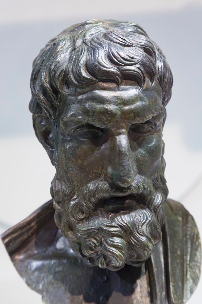 Epikurosz mellszobra (bronz) alkotó: Roman