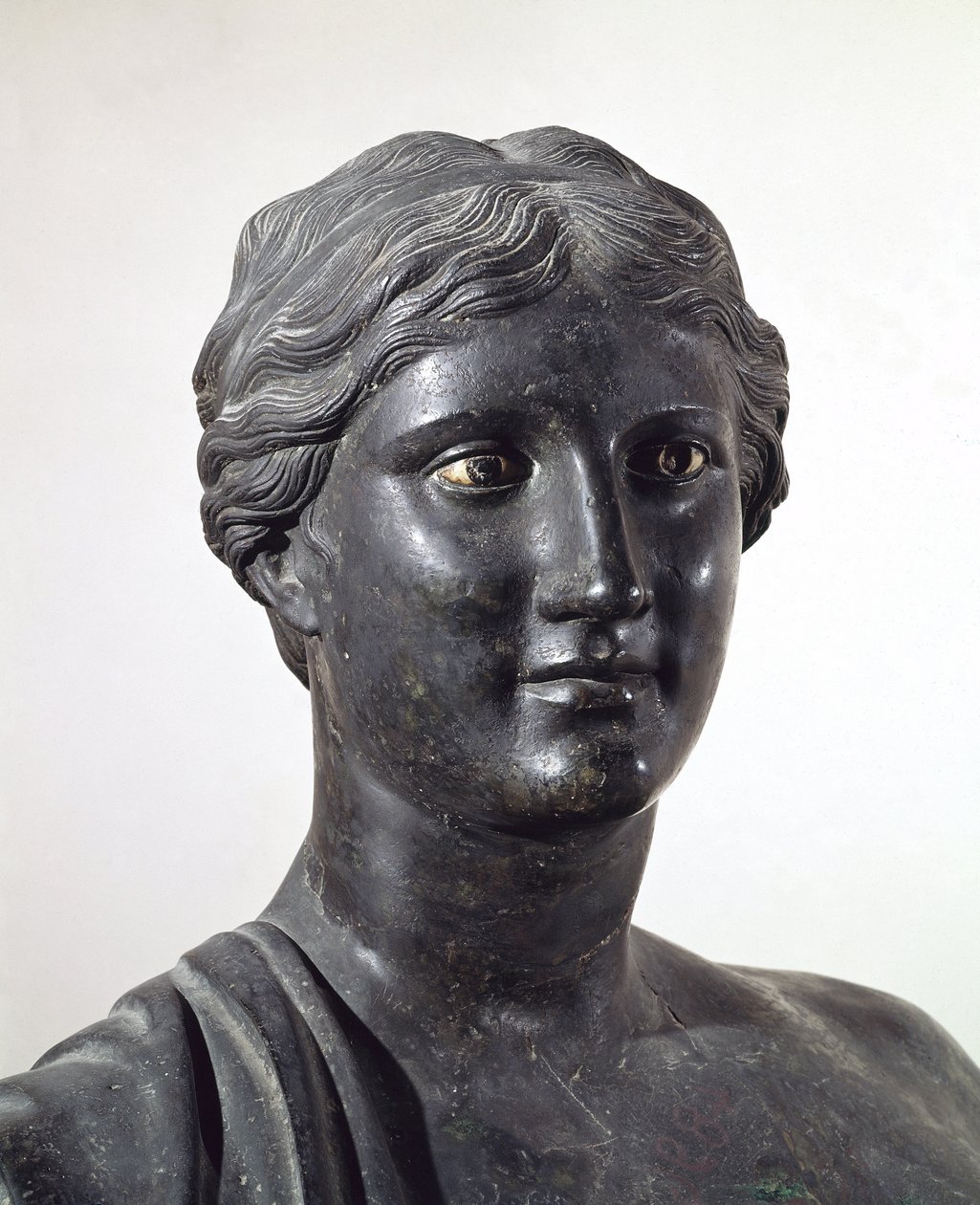 Sappho mellszobra, bronz szobor, a Papyrus villából, Herculaneum, Campania, Olaszország, római civilizáció alkotó: Roman
