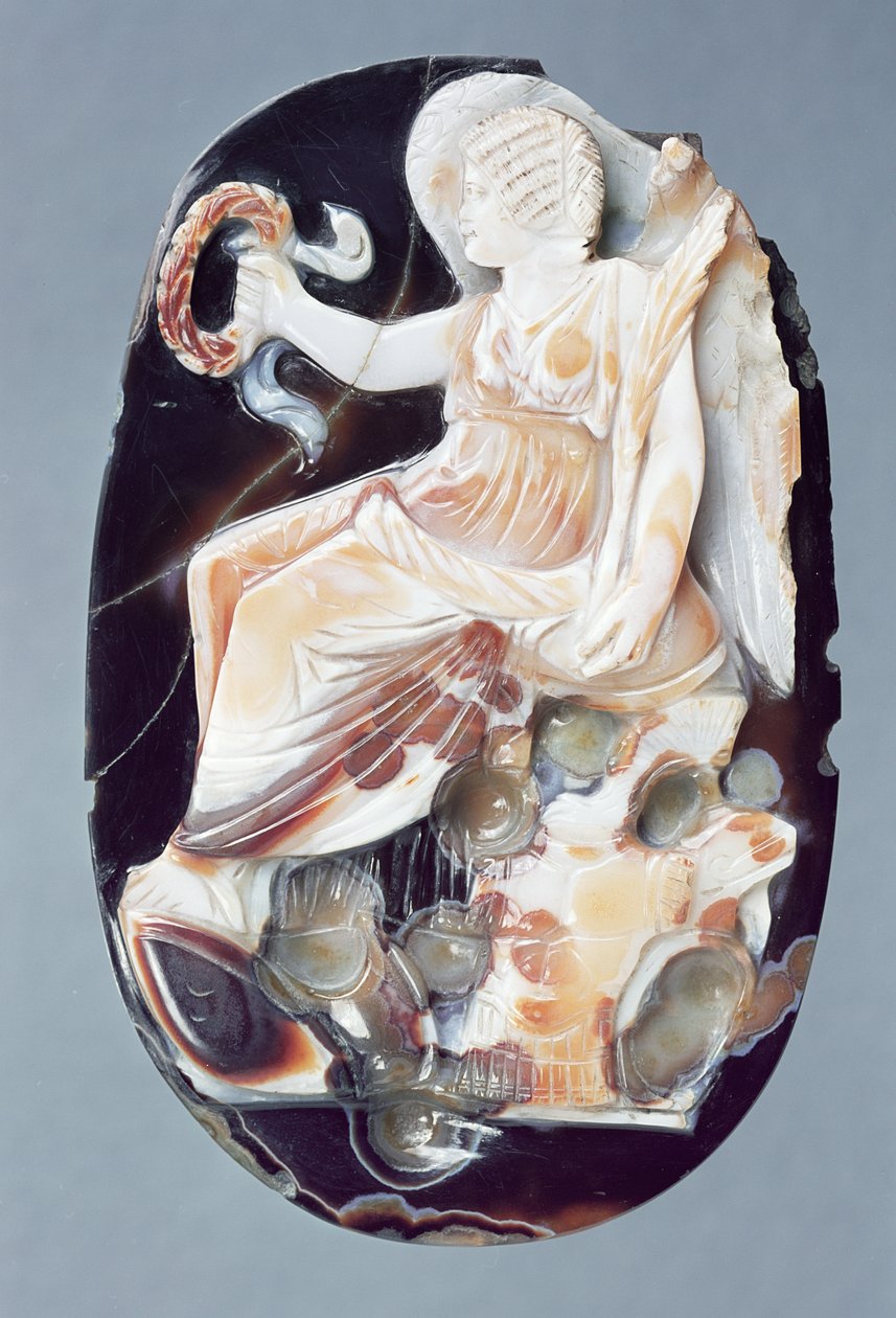 Cameo Julia Domna győzelmét ábrázolja, i.sz. 200 körül (szardonyx) alkotó: Roman