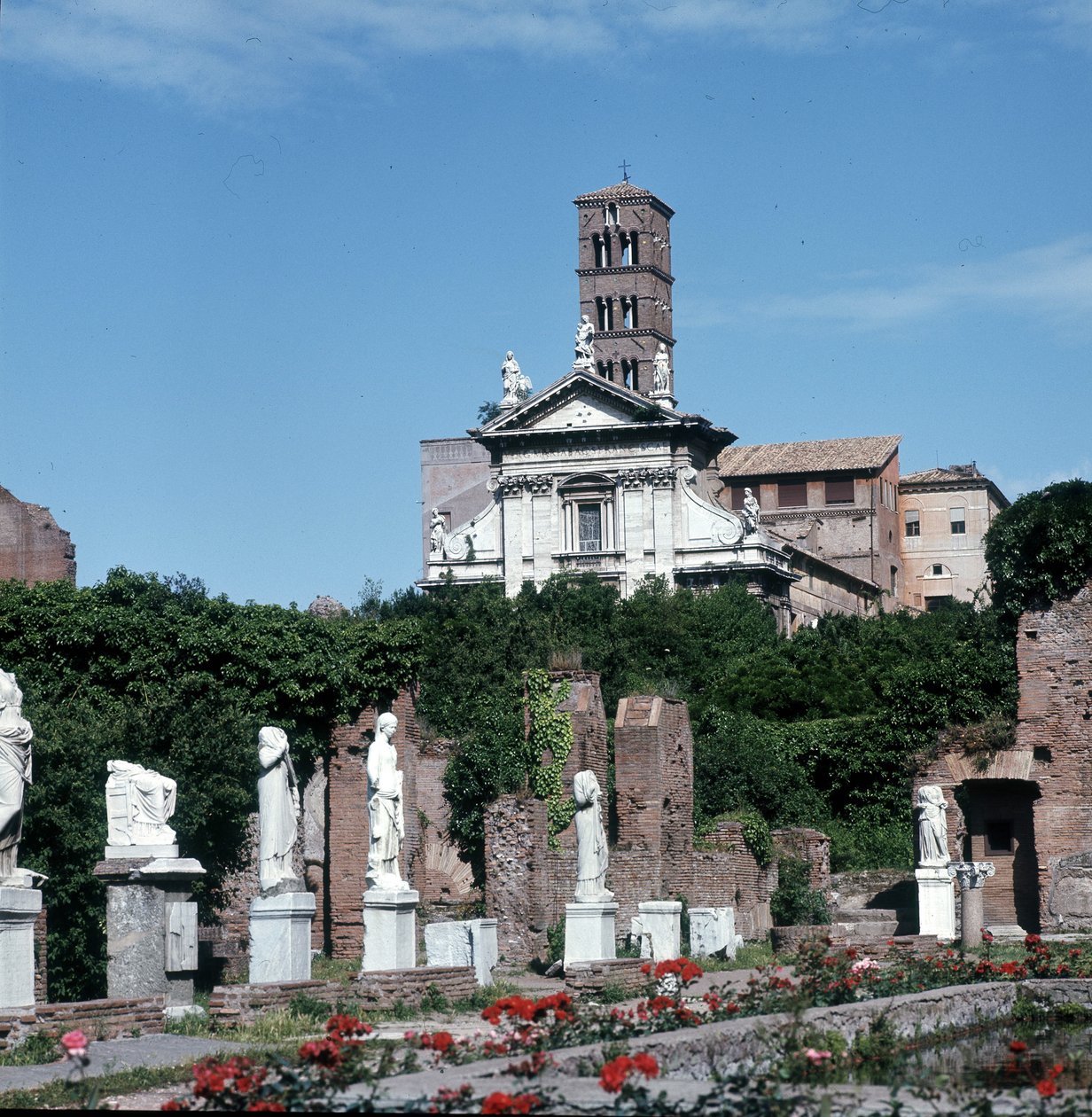 A Vestals Háza (Foyer des vestales), Forum Romanum, Róma, Olaszország. alkotó: Roman