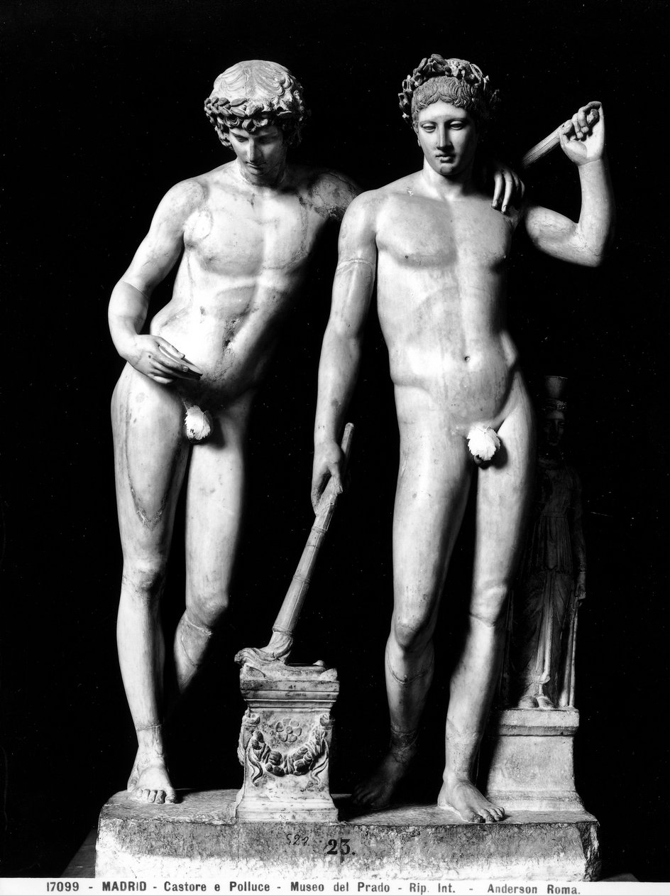 Castor és Pollux vagy Orestes és Pylades, San Ildefonso csoport (márvány) (f/w fotó) alkotó: Roman