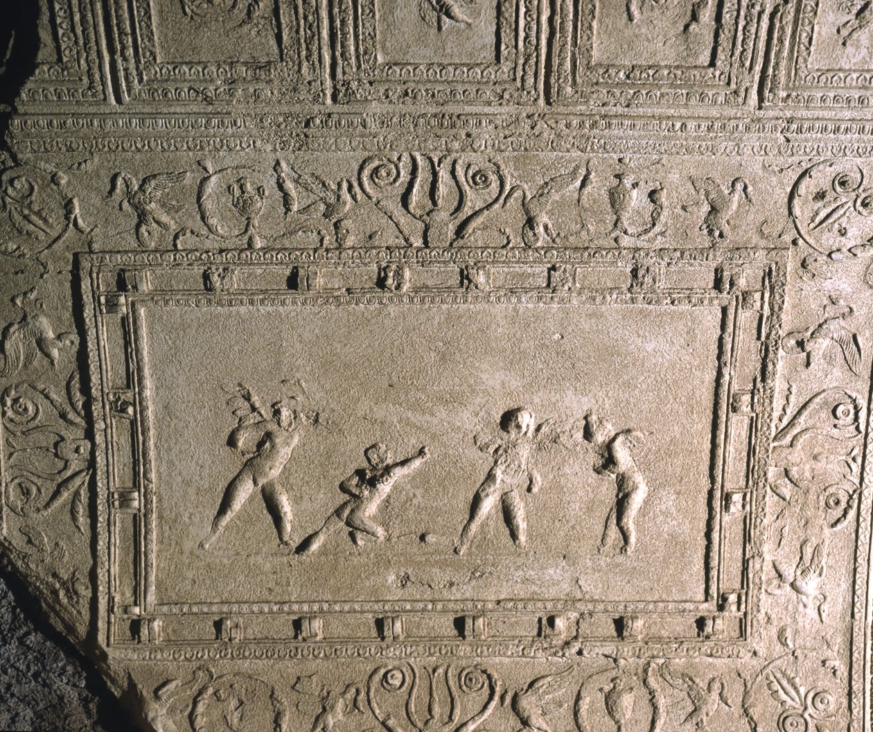Mennyezeti dekoráció a Nero Cryptoportico-ból, Palatine Hill, Róma (stukkó) alkotó: Roman