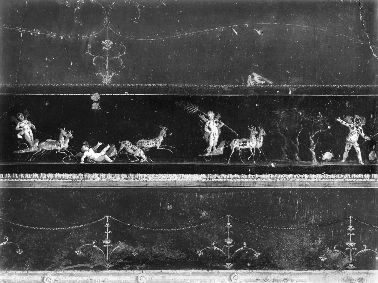 Kerubok harci szekérben, fríz a Casa dei Vettii Oecus-ból (Vettii Ház) i.sz. 50-79 körül alkotó: Roman