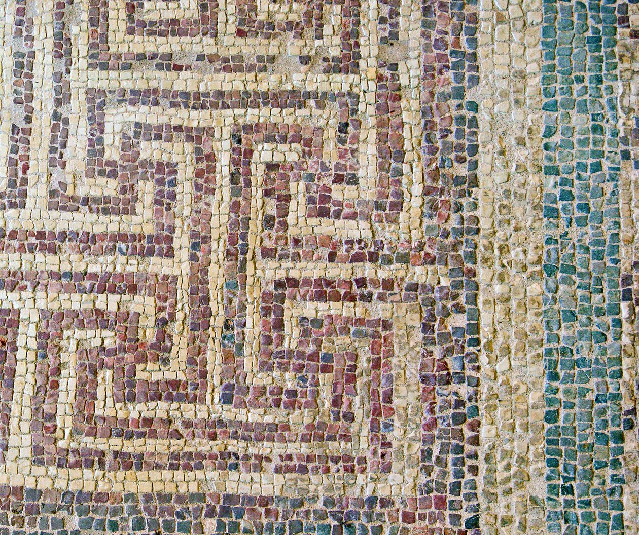 Geometrikus csempe részlete, Thészeusz-ház, Paphos, Ciprus mozaik alkotó: Roman