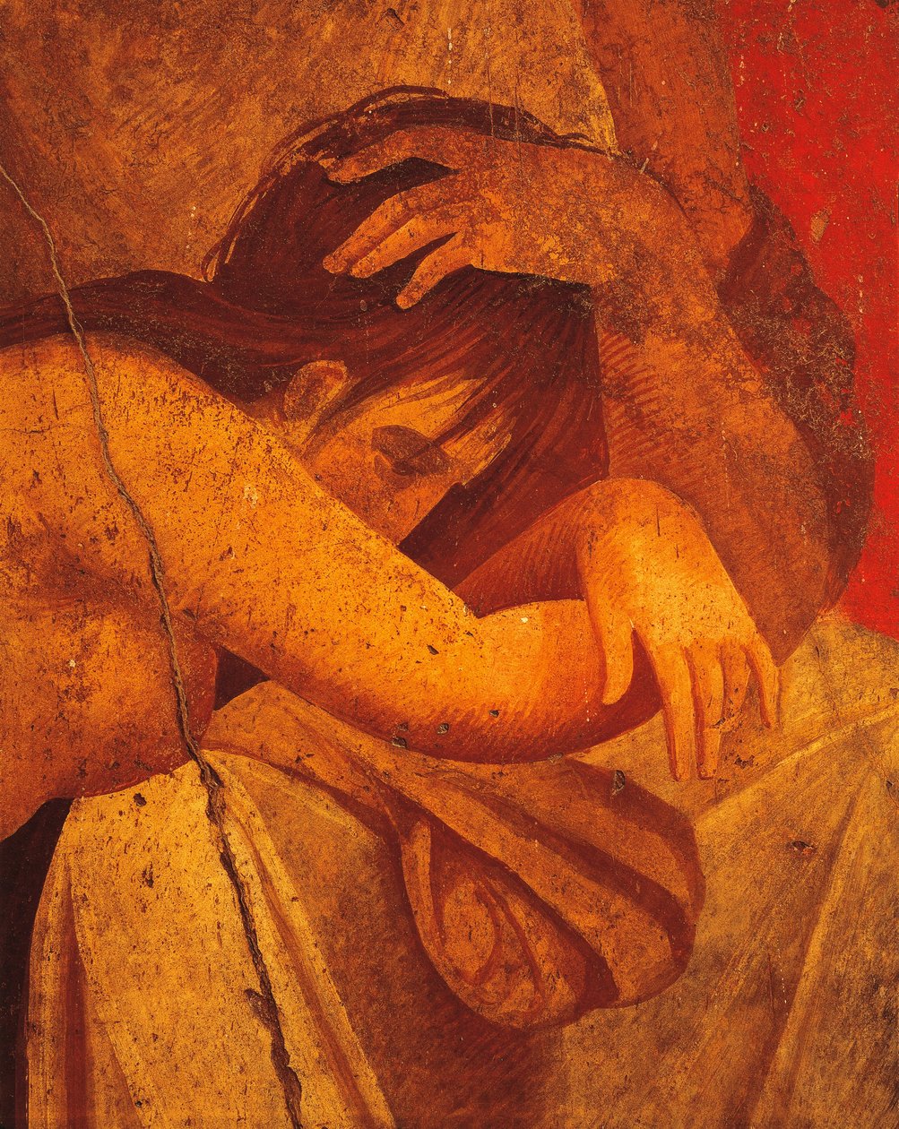 Részlet a Flagellate második pompeji stílusú freskójáról a Rejtélyek Villájából, Pompeii, Campania, római civilizáció alkotó: Roman