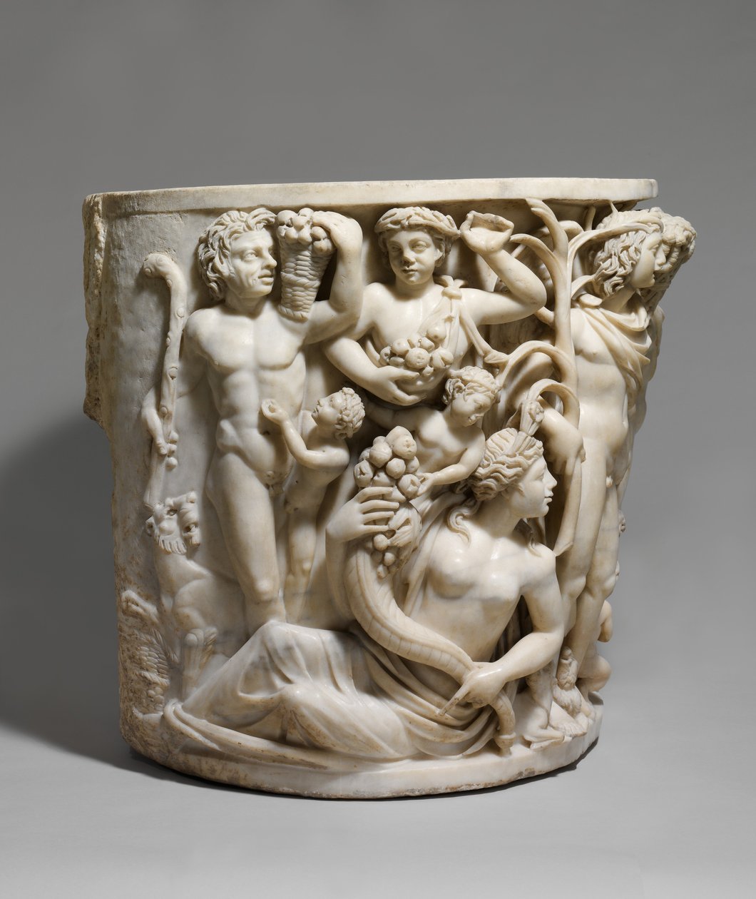 Márvány szarkofág részlete Dionüszosz diadalával és az évszakokkal, i.sz. 260–270 (márvány) alkotó: Roman