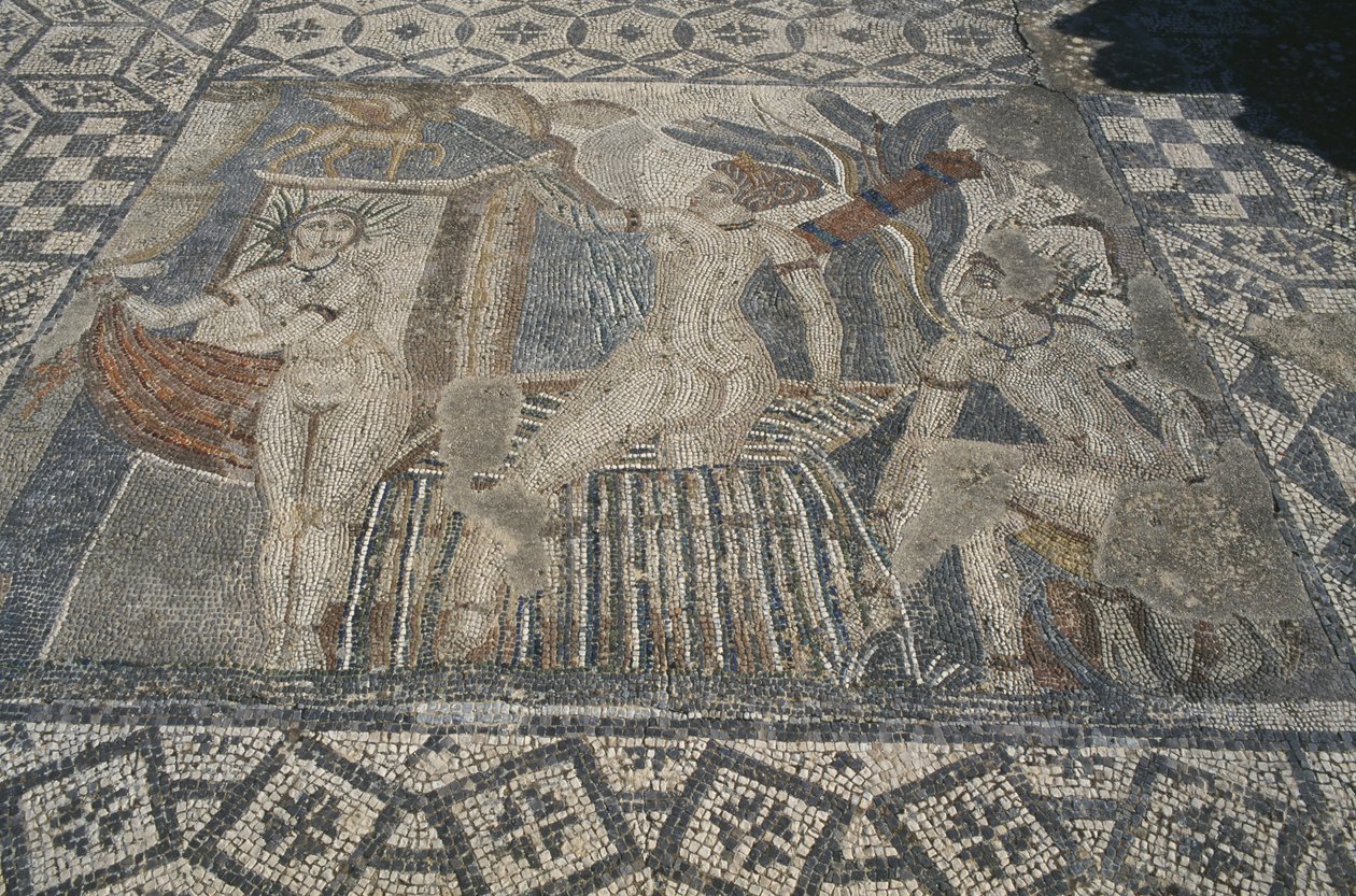 Diana és Actaeon, a „Vénusz háza körmenet” padlójáról (mozaik) alkotó: Roman