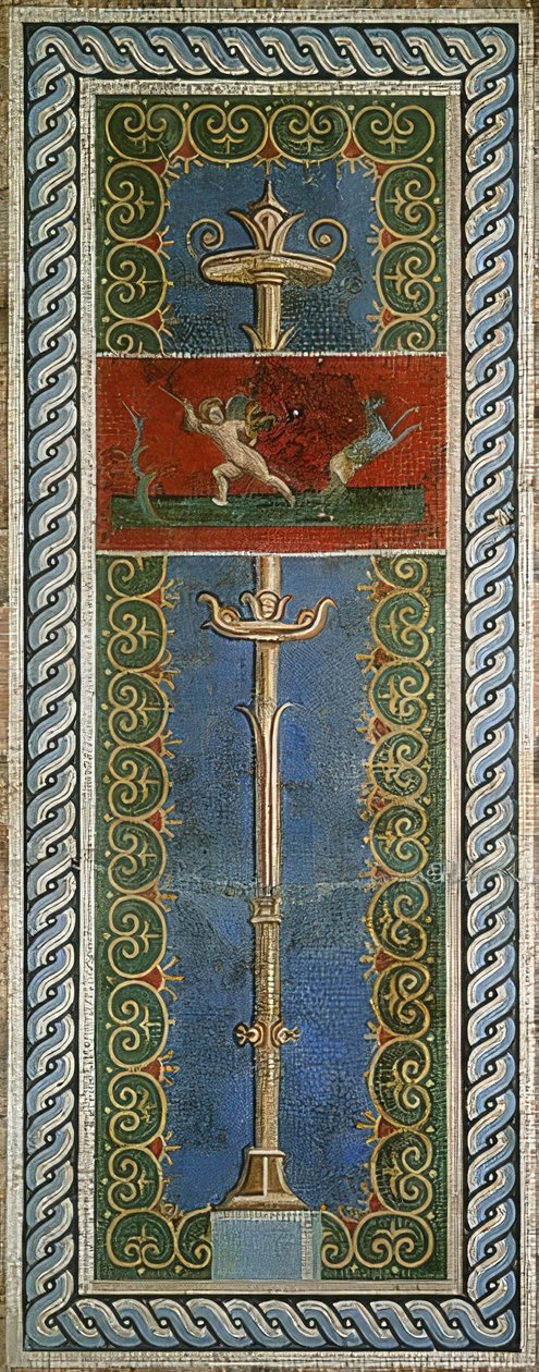 Eros, mint vadász, egy falmozaik részlete, feltárva Pompejiben alkotó: Roman