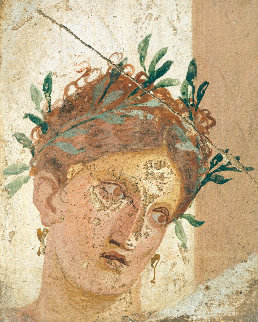 Egy fiatal lány arca, Herculaneumból, Campania. Római civilizáció, ie 20-10. alkotó: Roman
