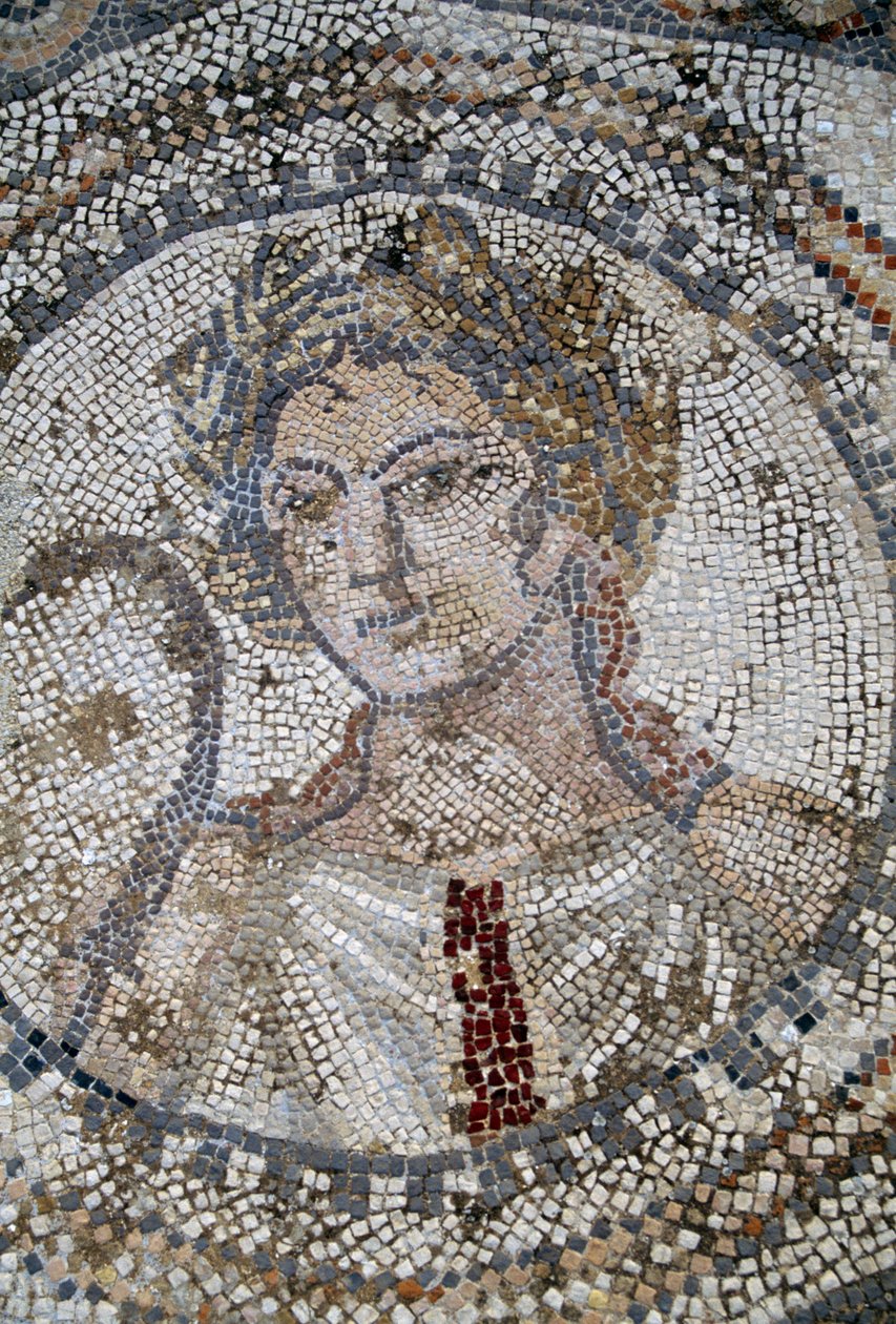 Női arc, mozaik a római Volubilis városában (UNESCO világörökségi lista). alkotó: Roman