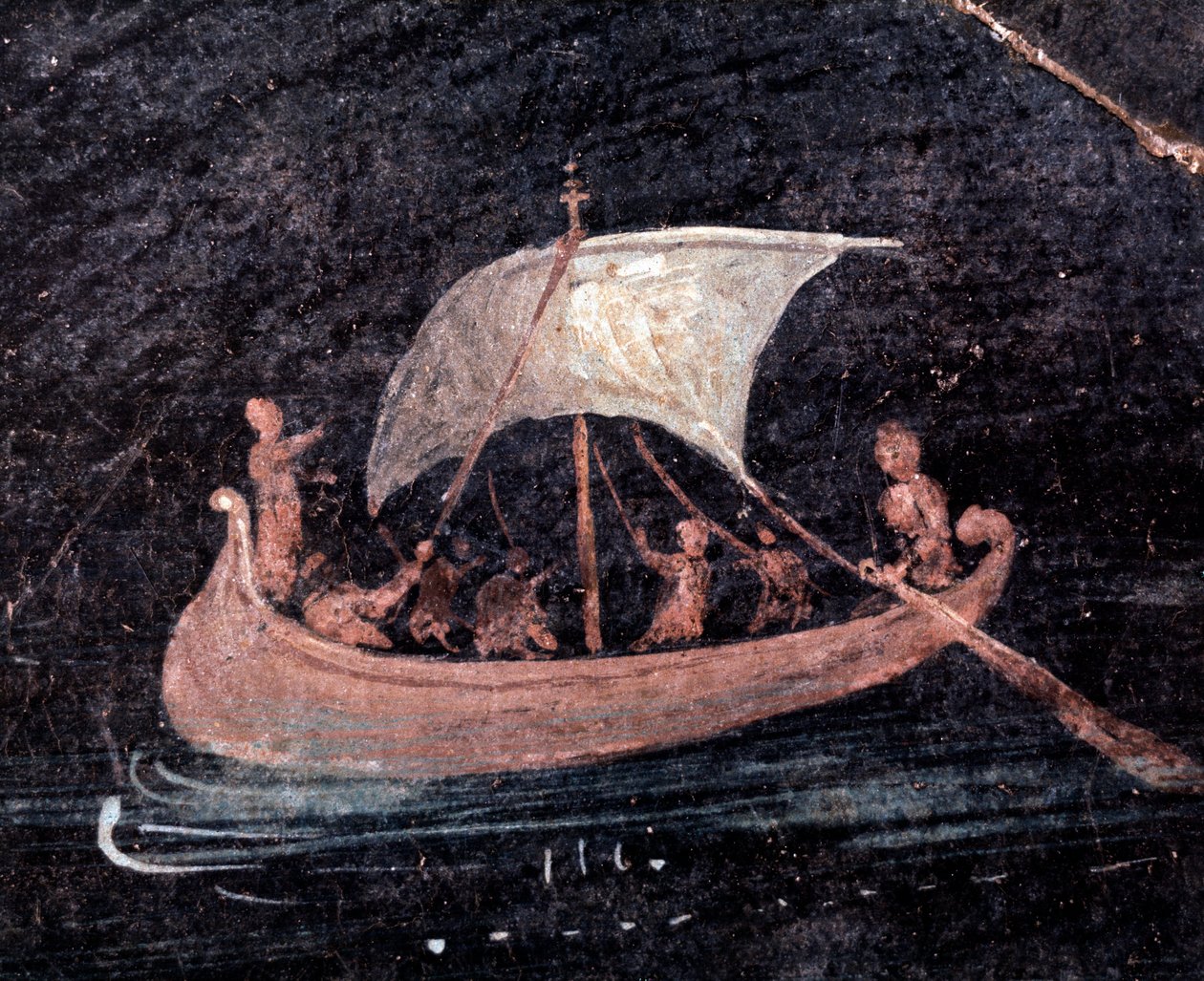 Halászhajó (freskó alkotó: Roman