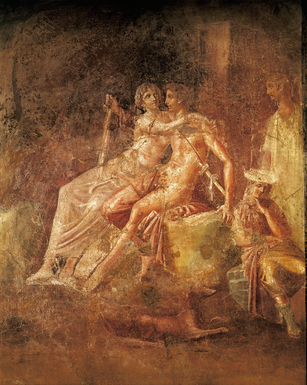 Arest és Aphroditét ábrázoló freskó, Citharista háza, Pompei, Olaszország (mozaik) alkotó: Roman