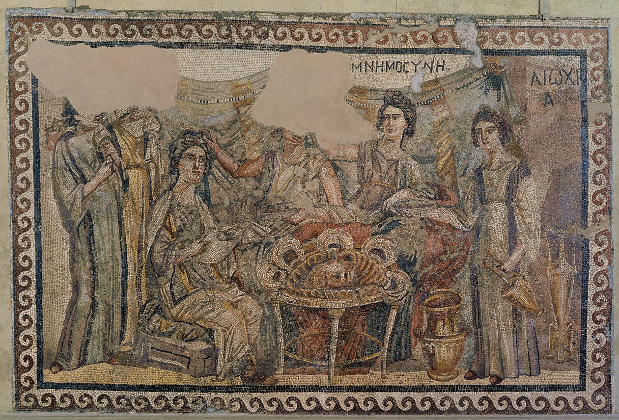 Temetési Szimpózium, az antiókhiai nekropoliszból, Kr.u. IV. század vége (mozaik) (lásd még: 3929775) alkotó: Roman