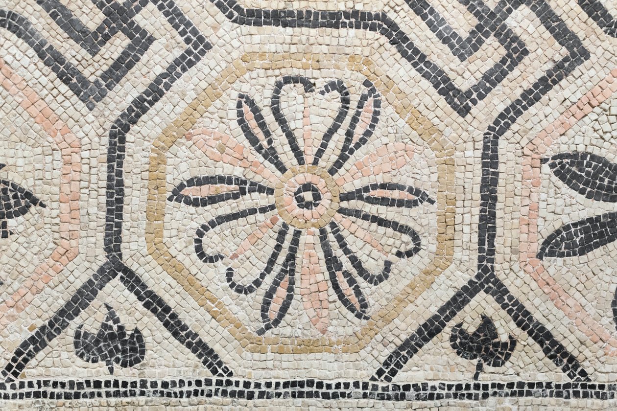 Geometrikus minta a Via san Rocchino domusból, Kr. u. 2. század (mozaik) alkotó: Roman