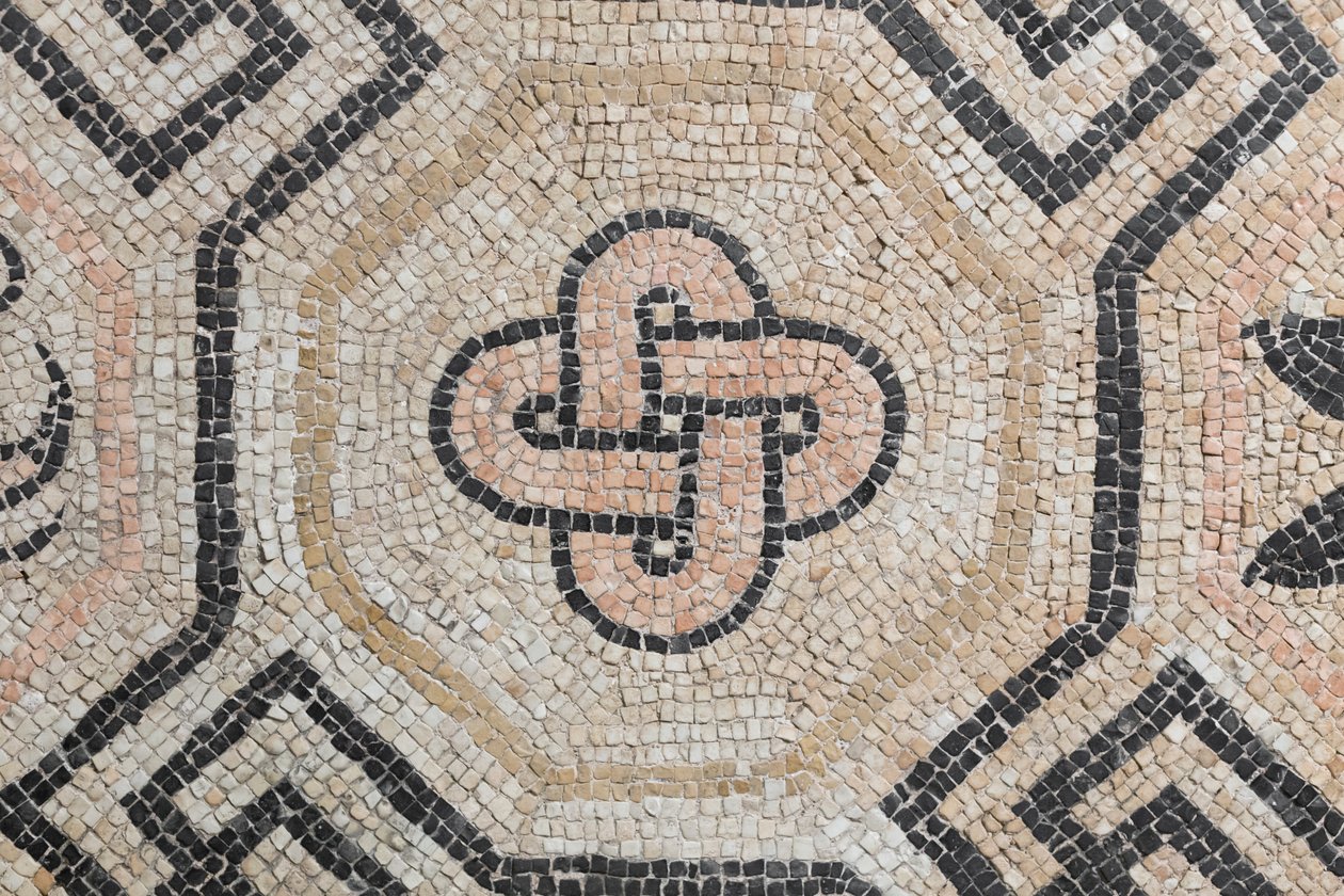 Geometrikus minta a Via san Rocchino domusból, Kr. u. 2. század (mozaik) alkotó: Roman