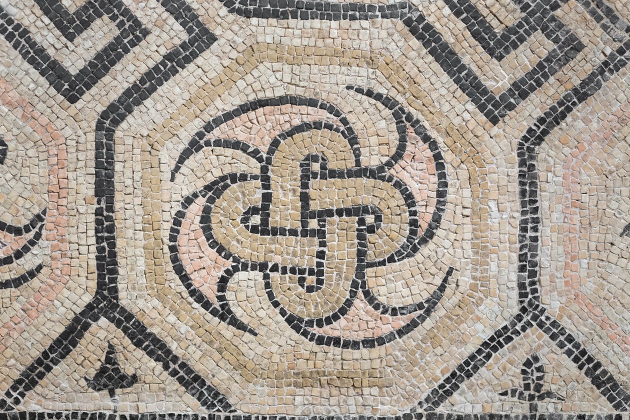 Geometrikus minta a Via san Rocchino domusból, Kr. u. 2. század (mozaik) alkotó: Roman