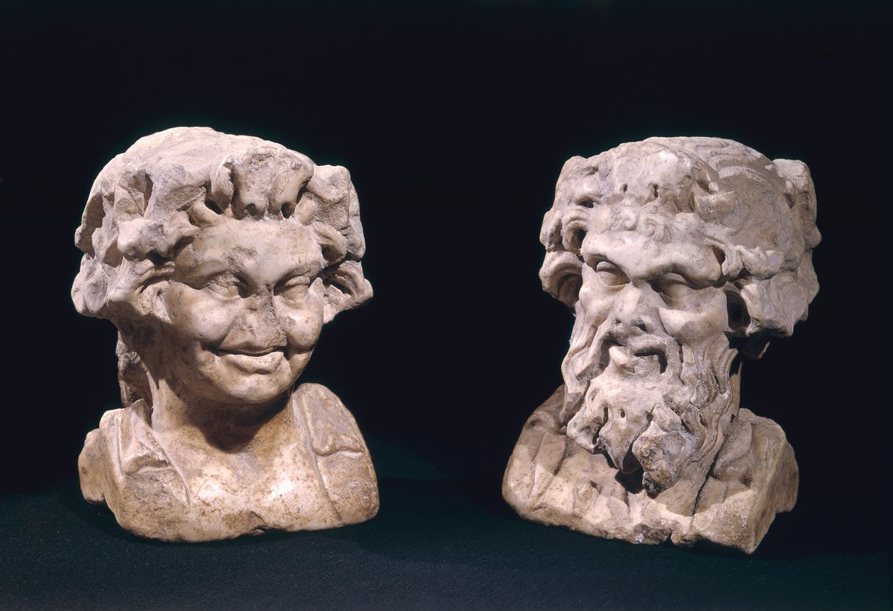 Bacchus feje és egy szatír egy hermatikus oszlopból alkotó: Roman