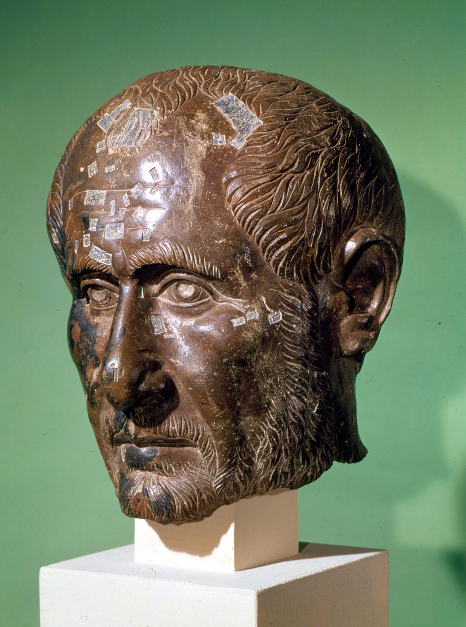 Trajanus Decius (201-251) vezetője, Samisegetuza, Románia (bronz) alkotó: Roman