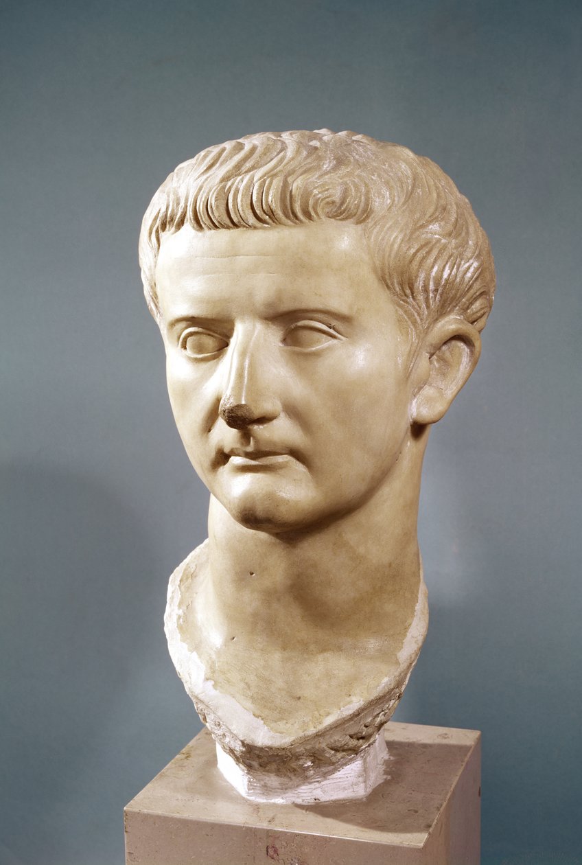Tiberius császár feje (i.e. 42-37) (márvány) alkotó: Roman