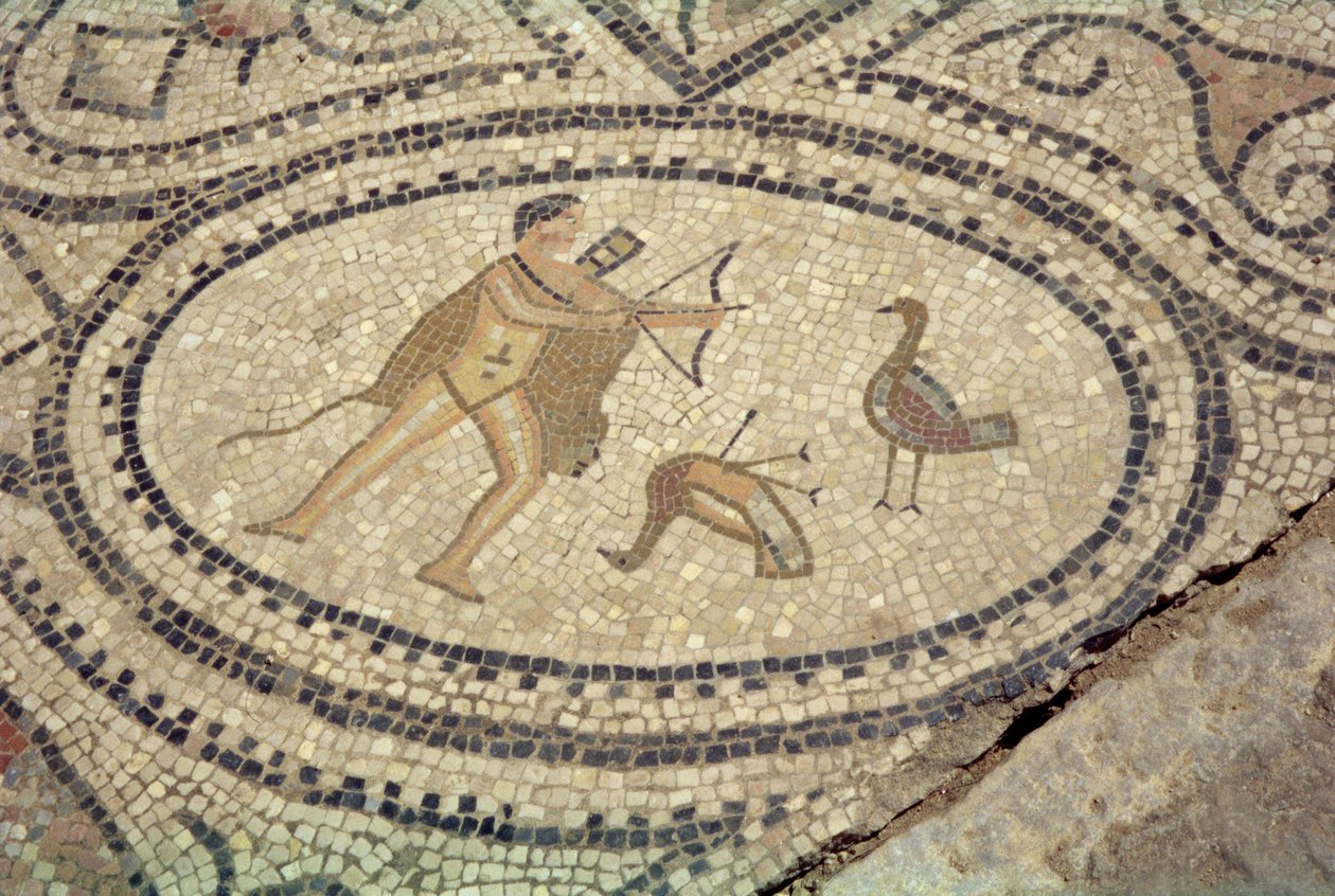Herkules és a stymphaliai madarak a "Herkules háza" padlójáról (mozaik) alkotó: Roman