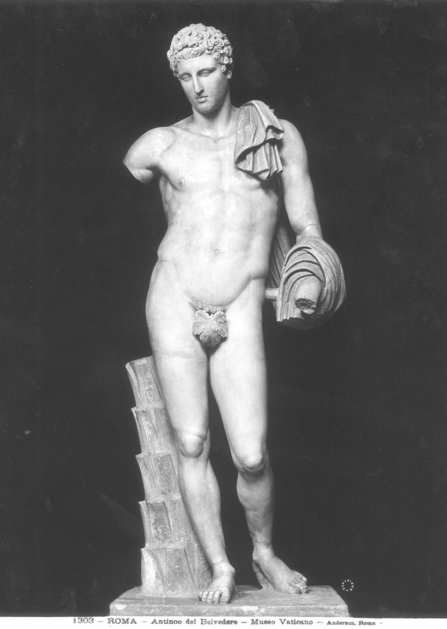Hermész, az úgynevezett Antinous del Belvedere (márvány) (f/w fotó) alkotó: Roman