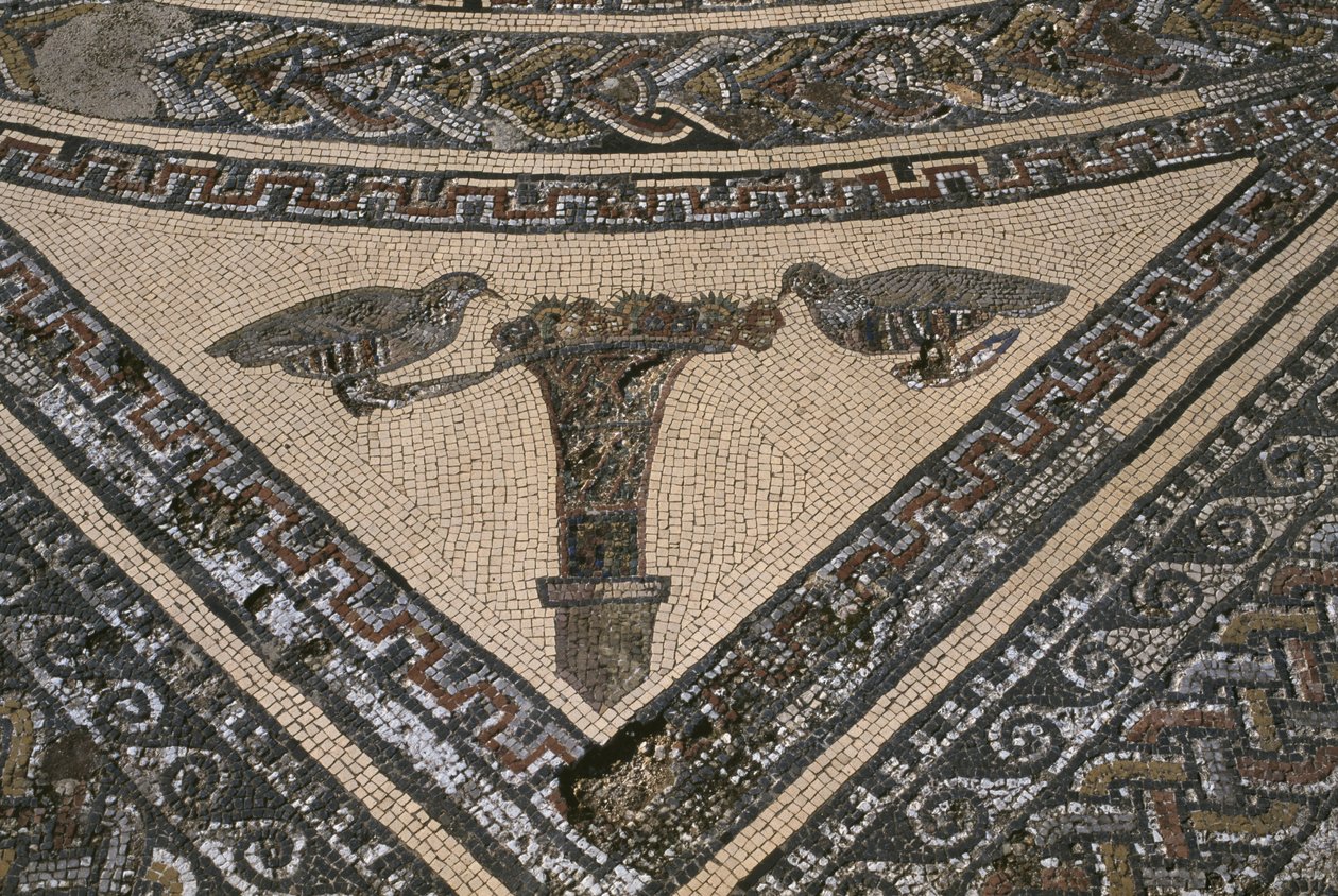 Orpheus háza, Orpheusz vadállatokkal körülvéve, részlet (mozaik) alkotó: Roman