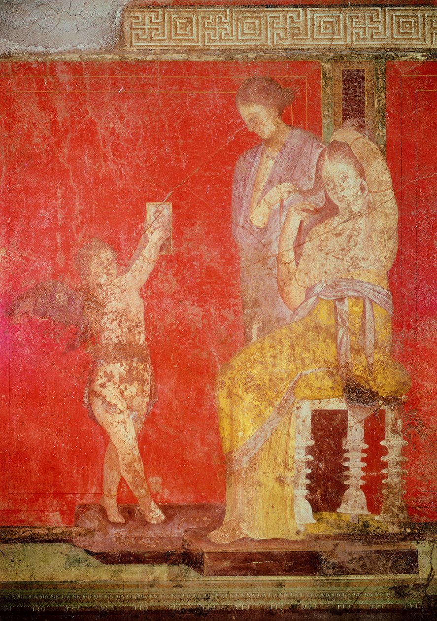 A Dionüszosz-kultusz beavatási szertartásai, freskó a Villa Dei Mysteri-ből alkotó: Roman