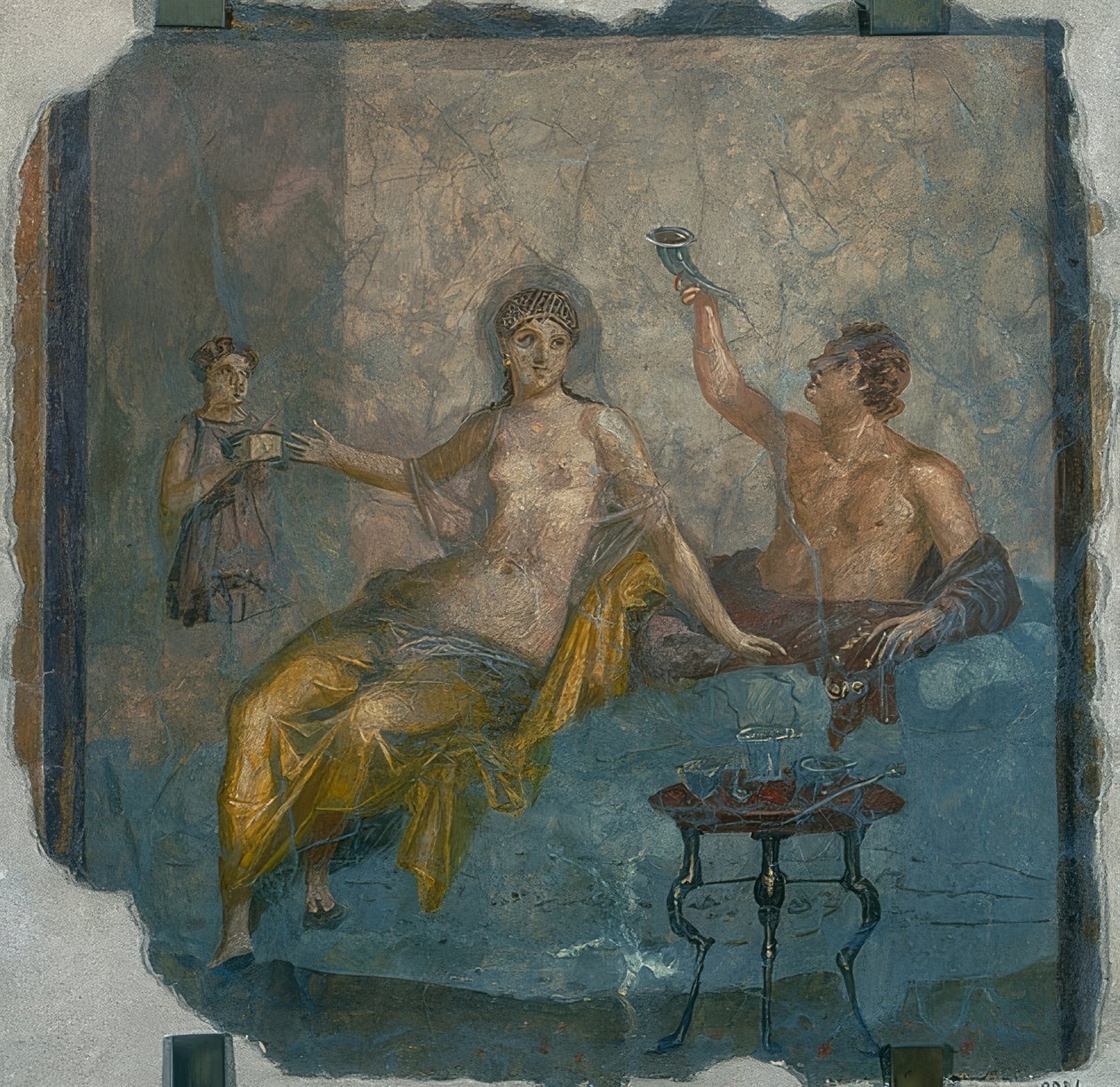 Ifjúság és hetaera. Herculaneumból. 50-79 körül alkotó: Roman