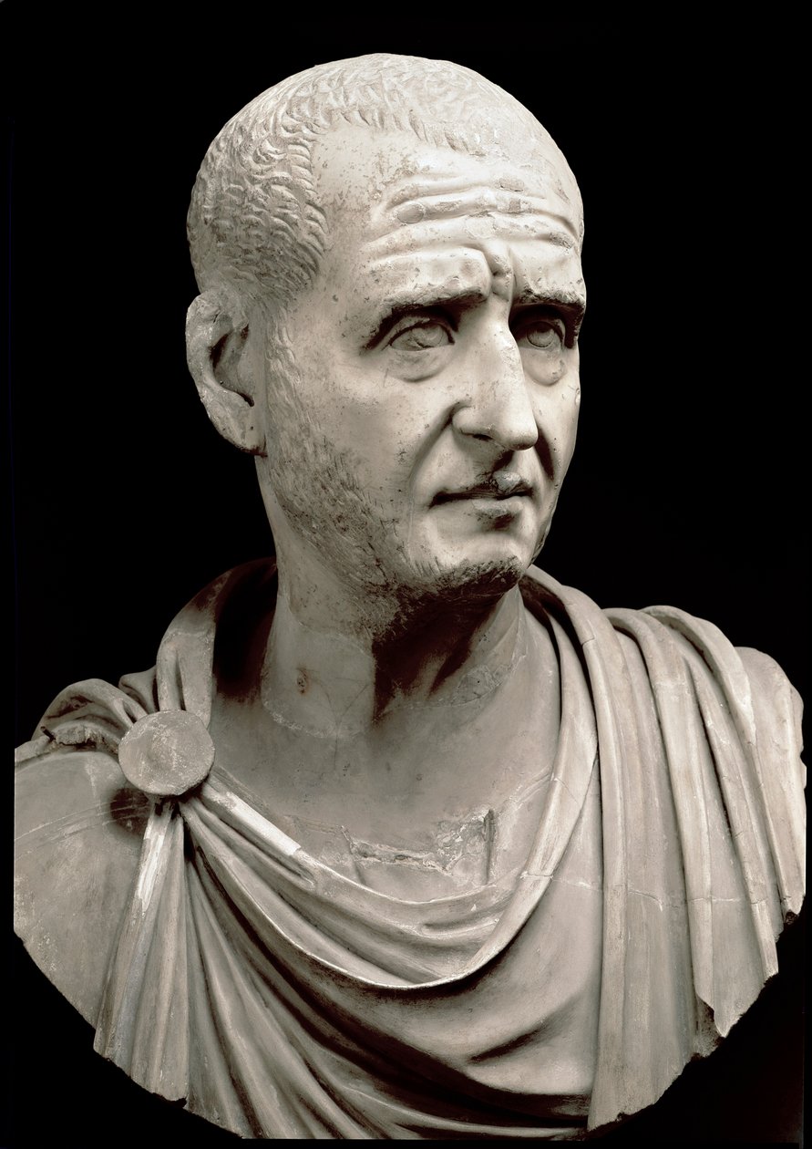 Traianus Dece (Traianus Decius) márványszobra (i.sz. 200-251) - Róma, Musei Capitolini - Trajanus Decius császár mellszobra (i.sz. 201-251) - Márványszobor - Róma, Musei Capitolini alkotó: Roman