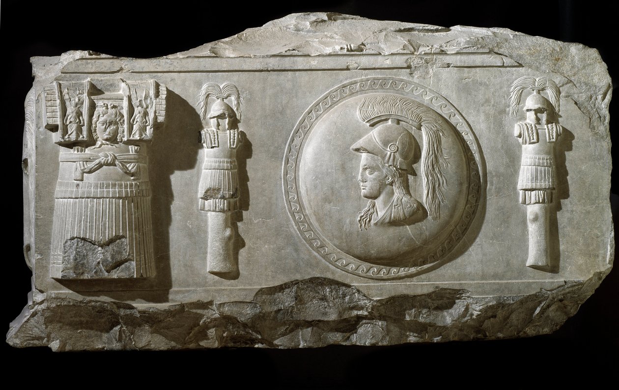 Márvány domborműtöredék a római Plaza de la Consolazione térről alkotó: Roman