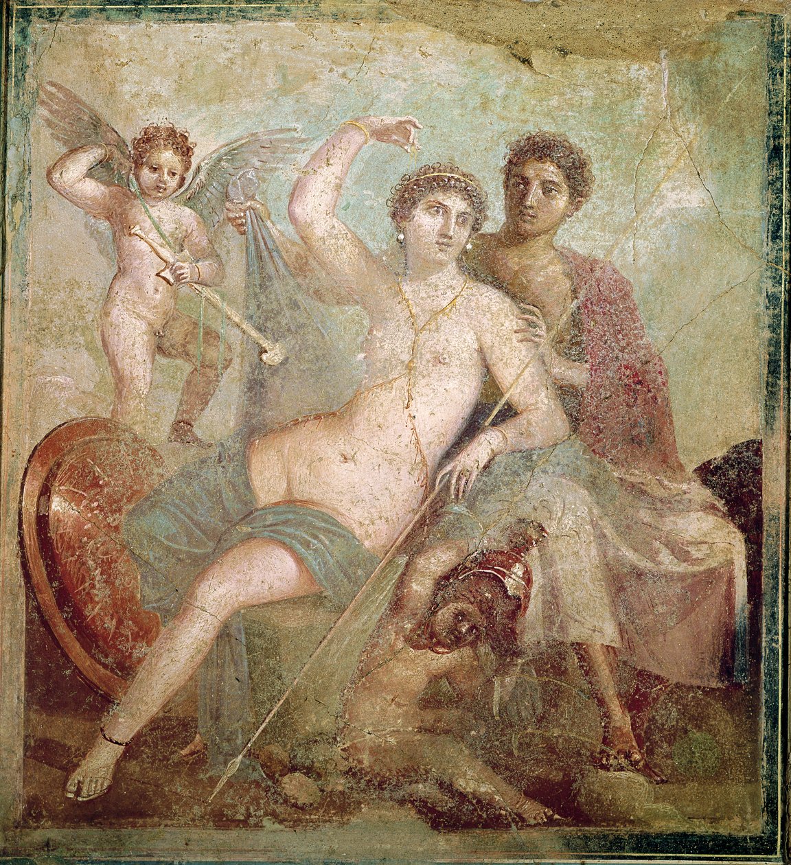 Mars és Vénusz a Mars és Vénusz Házából (Casa de Marte e Venere) Pompei (falfestmény) alkotó: Roman