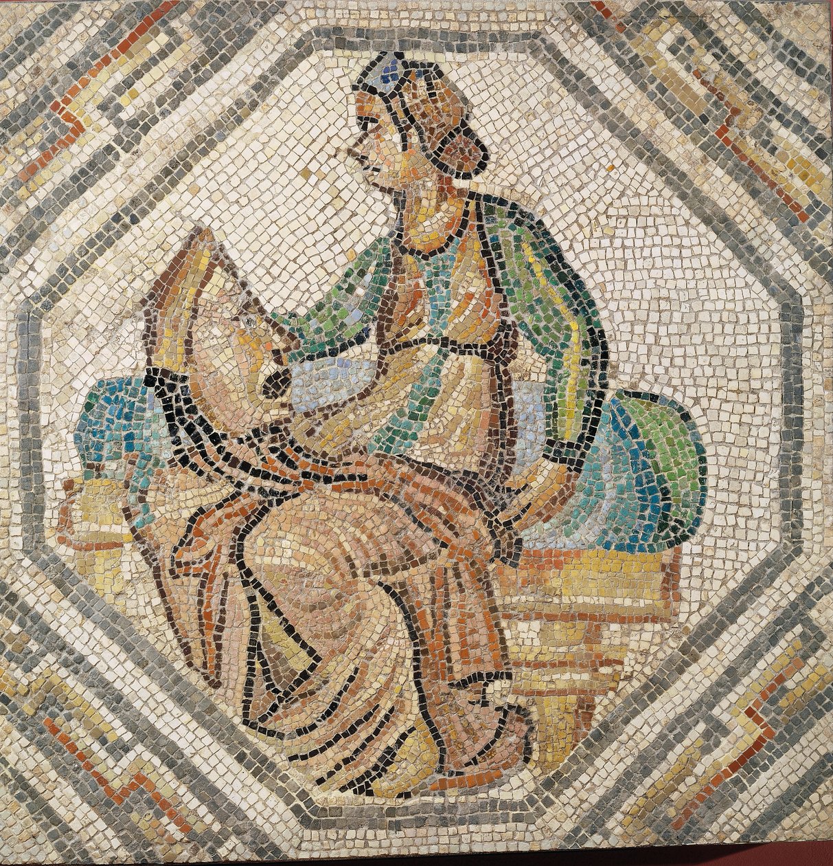 Melpomene, a tragédia múzsája egy Augusta Treverorum-i villából (mozaik) alkotó: Roman