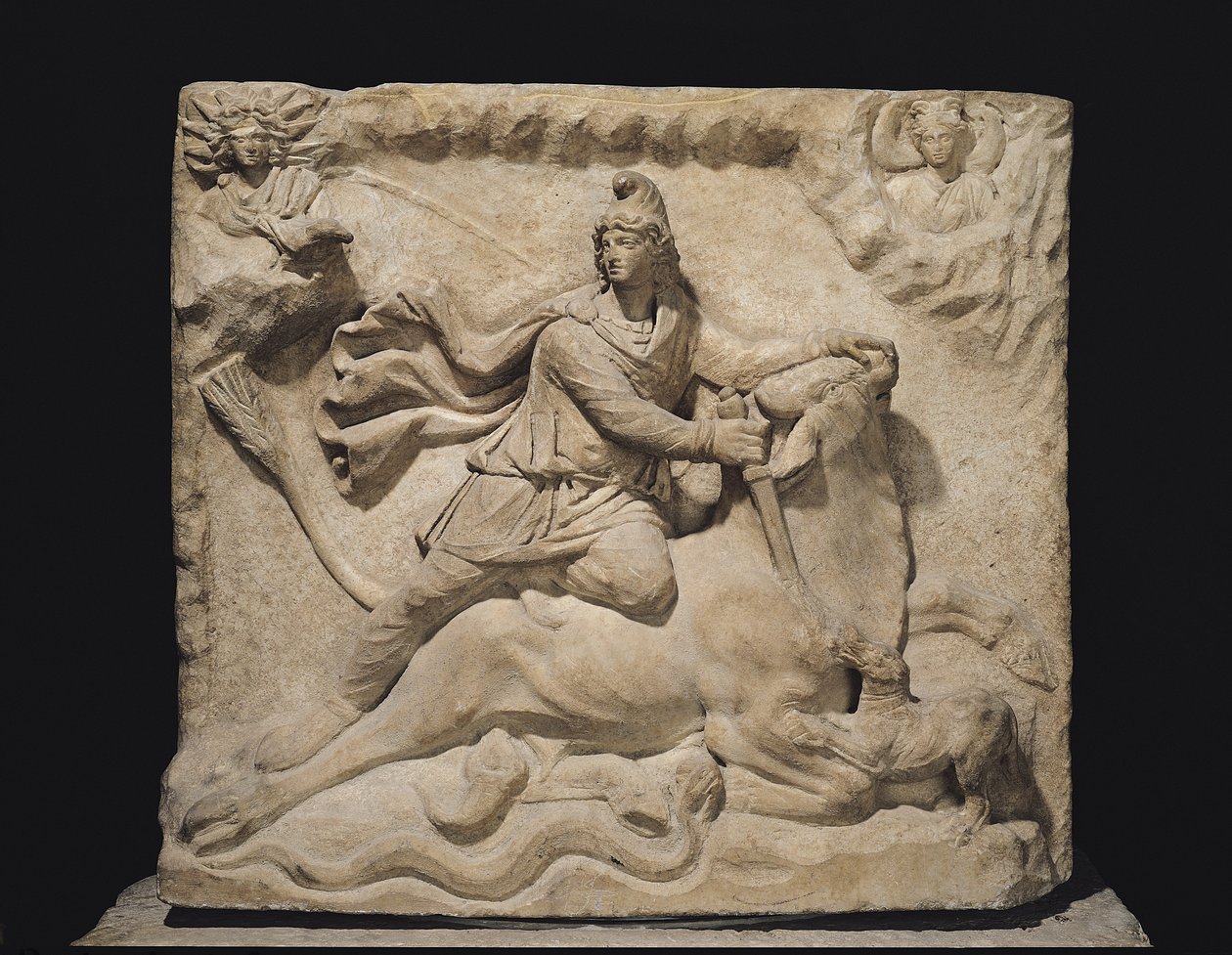 Mithrász a bika feláldozása, 2-3. század (márvány) (lásd még 226092) alkotó: Roman