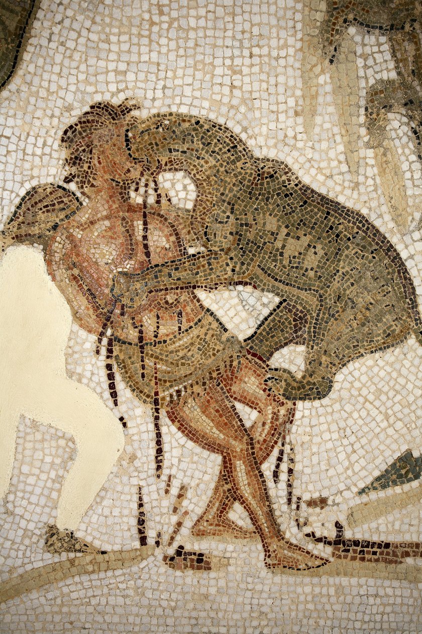 Egy elítélt kínzását illusztráló mozaik (mozaik) alkotó: Roman