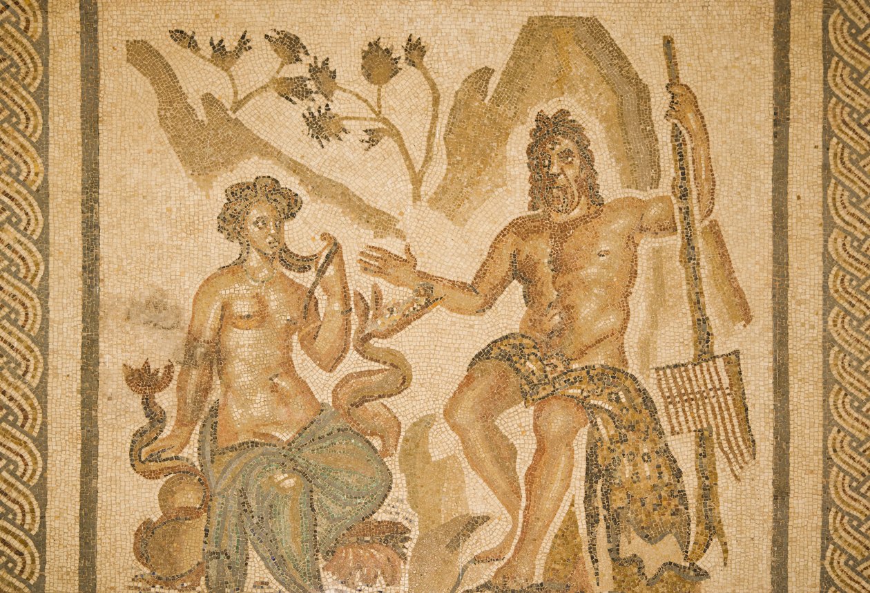 Polyphemus és Galatea mozaikja, a Keresztény Királyok Alcazar mozaikterméből (mozaik) alkotó: Roman