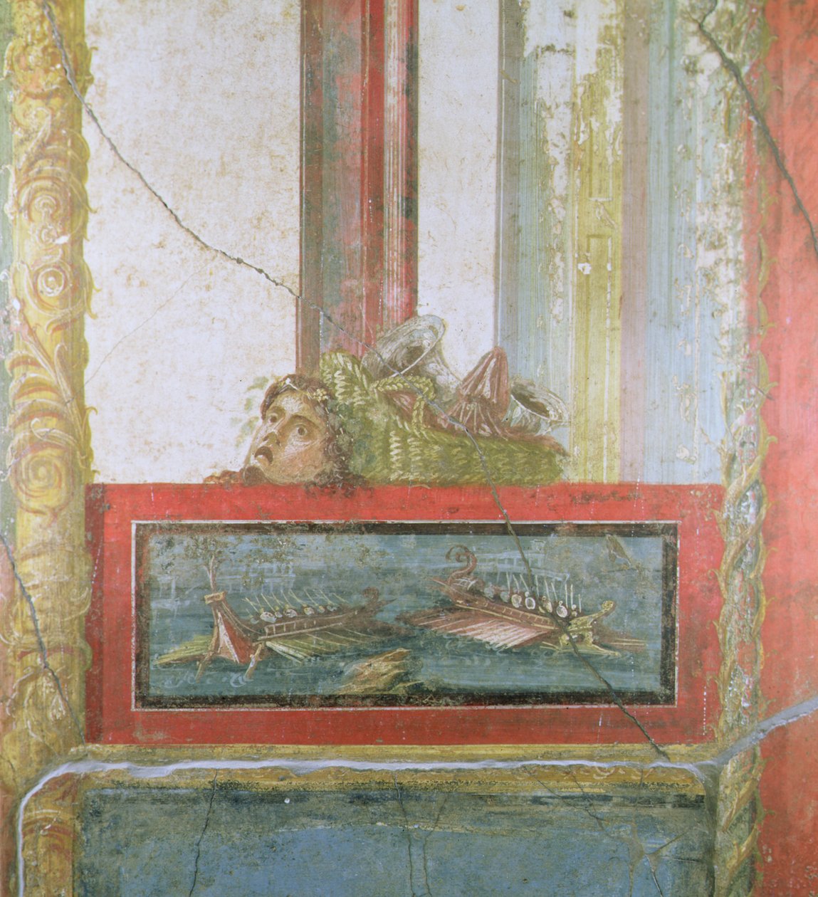 Haditengerészeti jelenet, Pompei, Olaszország (freskó) alkotó: Roman