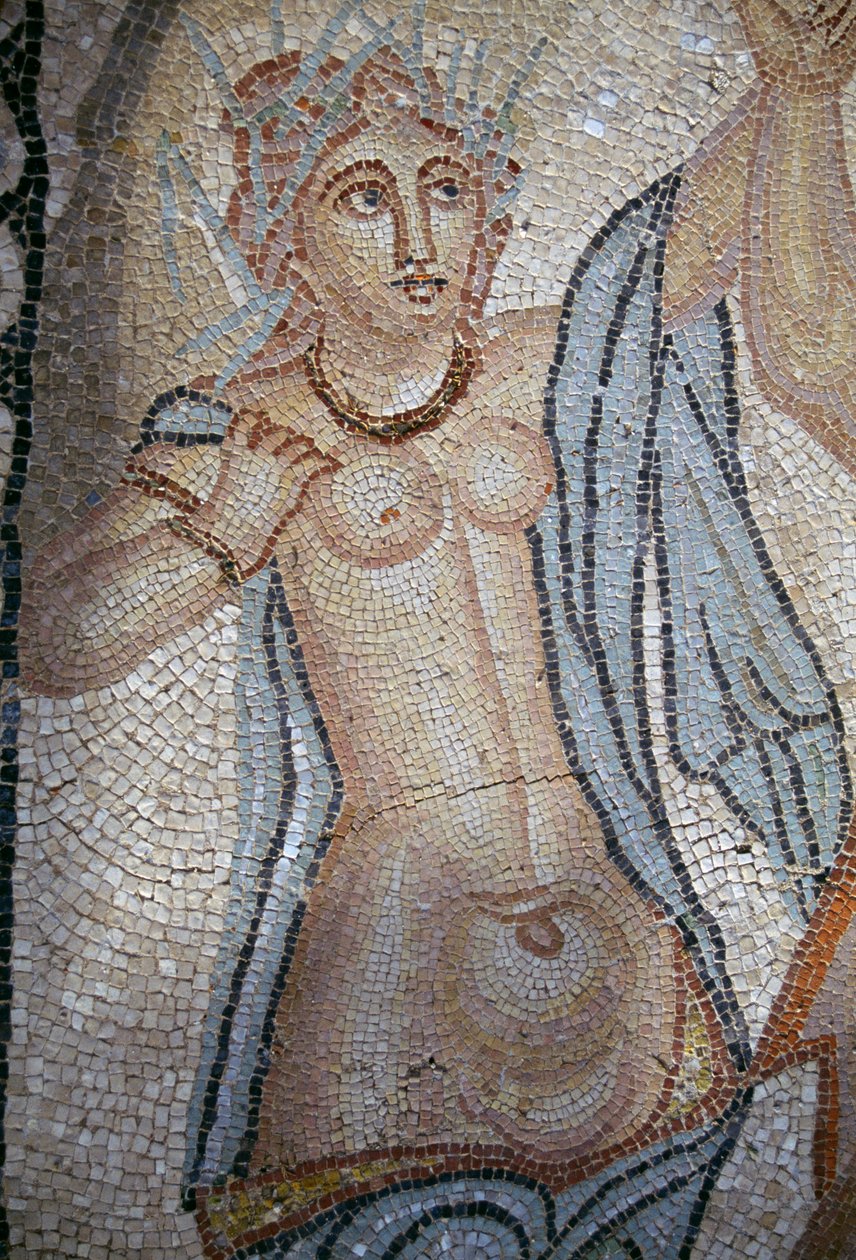 Nimfa, részlet a Hylas nimfák általi elrablása című filmből, mozaik a Vénusz házában, Volubilis római városában (UNESCO Világörökségi Lista) alkotó: Roman
