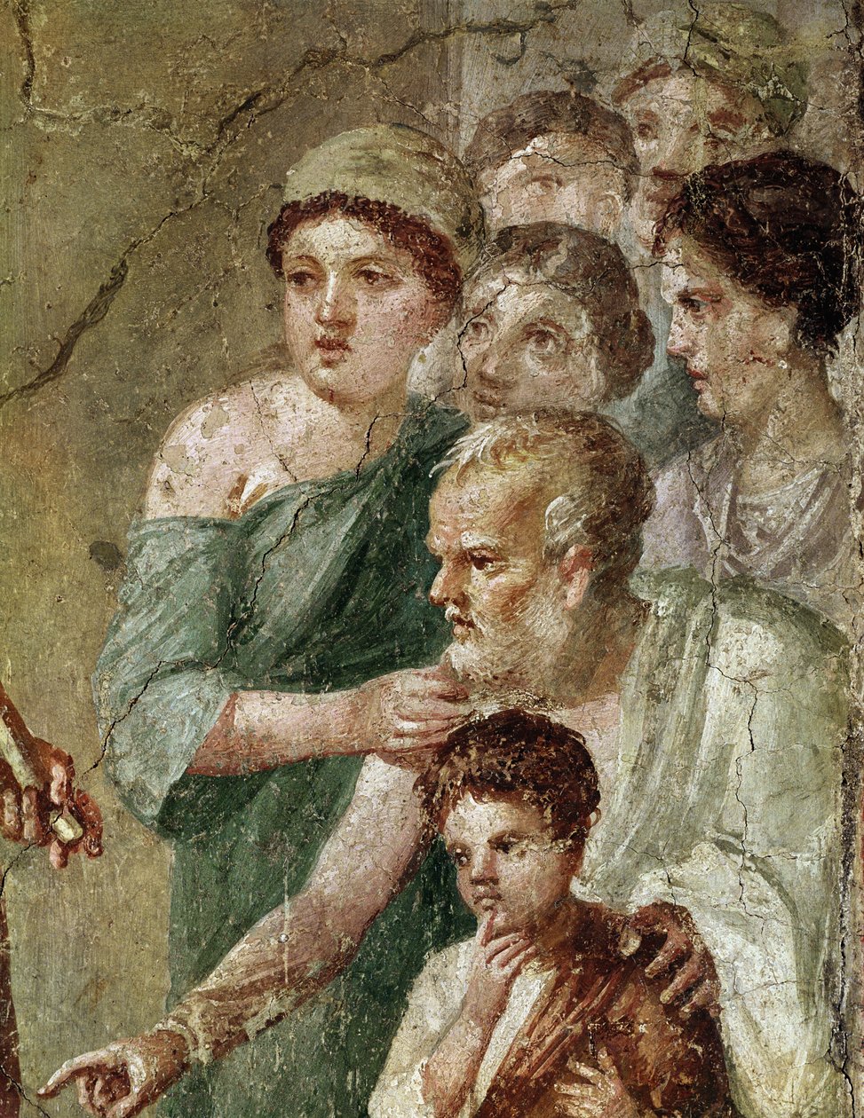 Pánzenész, a nimfák között (freskó alkotó: Roman