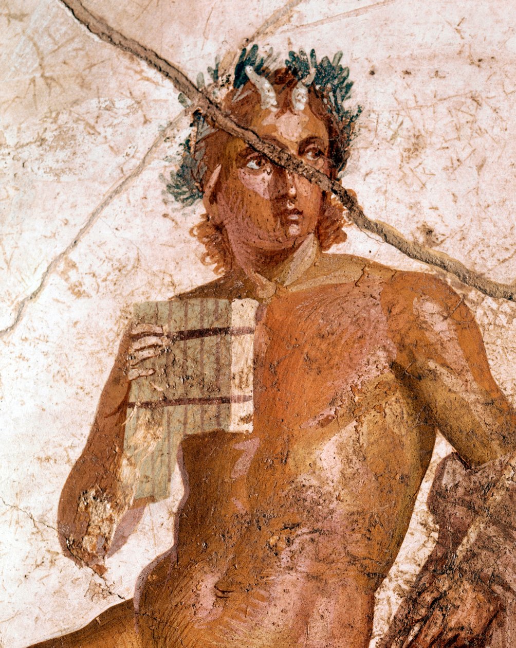Pánzenész, a nimfák között (freskó alkotó: Roman